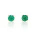 Yellow Gold Emerald Stud Earrings - 14k Round 1.10ctw Pierced