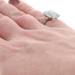 White Gold Aquamarine Cocktail Solitaire Ring - 14k Emerald Cut 17.36ct Sz 4 1/2