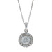 White Gold Diamond Halo Pendant Necklace 18" - 10k Round Brilliant .70ctw