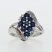 White Gold Lab-Created Sapphire Diamond Cluster Cocktail Bypass Ring 10k 1.32ctw
