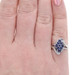 White Gold Lab-Created Sapphire Diamond Cluster Cocktail Bypass Ring 10k 1.32ctw