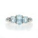 White Gold Sky Blue Topaz Diamond Three-Stone Ring - 10k Oval 1.56ctw