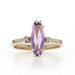 Yellow Gold Amethyst Diamond Ring - 14k Cofffin Cut .95ctw