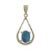 Yellow Gold Australian Opal Solitaire Pendant - 10k Oval Cabochon .70ct
