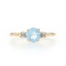 Yellow Gold Blue Topaz Diamond Ring - 10k Round 1.00ct