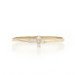 Yellow Gold Cubic Zirconia Sideways Cross Ring - 10k Round Brilliant Faith