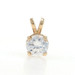 Yellow Gold Cubic Zirconia Solitaire Pendant - 14k Round Brilliant 1.00ct