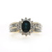 Yellow Gold Sapphire Diamond Halo Ring - 10k Oval 1.38ctw