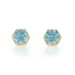 Michael M Aquamarine Diamond Stud Earrings Yellow Gold 14k Round 1.92ctw Pierced