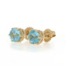 Michael M Aquamarine Diamond Stud Earrings Yellow Gold 14k Round 1.92ctw Pierced