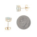 Michael M Aquamarine Diamond Stud Earrings Yellow Gold 14k Round 1.92ctw Pierced