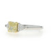 Platinum Fancy Light Yellow Diamond Engagement Ring - 950 18k Radiant 1.44ctw