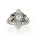 WhiteGold Diamond Lab-Created Sapphire Art Deco Ring 18k 950Platinum Euro .90ctw