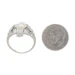WhiteGold Diamond Lab-Created Sapphire Art Deco Ring 18k 950Platinum Euro .90ctw