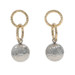 Yellow Gold Circle Dot Dangle Earrings - 14k Pierced