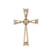 Yellow Gold Diamond Cross Pendant - 10k Round Brilliant .12ctw Faith