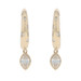 Yellow Gold Diamond Huggie Hoop Dangle Earrings - 14k Marquise .51ctw Pierced