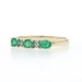 Yellow Gold Emerald Diamond Band - 10k Oval .26ctw Three-Stone Ring