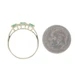 Yellow Gold Emerald Diamond Band - 10k Oval .26ctw Three-Stone Ring