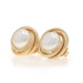 Yellow Gold Mabe Pearl Stud Earrings - 14k Pierced