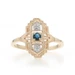 Yellow Gold Sapphire Diamond Ring - 10k Round .10ct