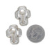 Slane & Slane Rock Crystal Cross Stud Earrings - Sterling Silver 925 Pierced