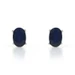White Gold Sapphire Stud Earrings - 14k Oval 1.06ctw Pierced