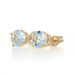 Yellow Gold Aquamarine Stud Earrings - 14k Round 1.50ctw Pierced