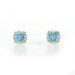 Yellow Gold Aquamarine Stud Earrings - 14k Round .90ctw Pierced
