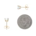 Yellow Gold Aquamarine Stud Earrings - 14k Round .90ctw Pierced
