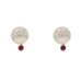 Yellow Gold Cultured Pearl Ruby Stud Earrings - 14k .10ctw Pierced