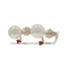 Yellow Gold Cultured Pearl Ruby Stud Earrings - 14k .10ctw Pierced