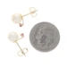 Yellow Gold Cultured Pearl Ruby Stud Earrings - 14k .10ctw Pierced
