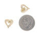 Yellow Gold Diamond Heart Ribbon Stud Earrings - 14k Round .18ctw Love Pierced