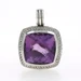 David Yurman Albion Amethyst Diamond Lg Enhancer Pendant Sterling925 .52ctw Halo