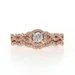 Rose Gold Diamond Halo Engagement Ring & Wedding Band - 10k Round .57ctw
