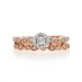Rose Gold Diamond Halo Engagement Ring & Wedding Band - 10k Round .66ctw