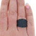 Sterling Fancy Blue Diamond Band - 925 Single .30ctw Contoured Pave Ring Treated