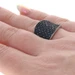 Sterling Fancy Blue Diamond Band - 925 Single .30ctw Contoured Pave Ring Treated