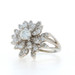 White Gold Diamond Vintage Cluster Cocktail Ring - 14k Round 1.62ctw Floral