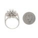 White Gold Diamond Vintage Cluster Cocktail Ring - 14k Round 1.62ctw Floral