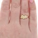 Yellow Gold Nugget Statement Bypass Ring - 14k Textured