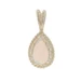 Yellow Gold Opal Solitaire Pendant - 14k Pear Cabochon .55ct