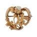 Yellow Gold Pearl Edwardian Flower Brooch - 10k Antique Pin
