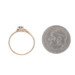 Yellow Gold Simulated Sapphire Diamond Ring - 14k Round .18ctw