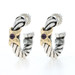 Sterling Silver Amethyst X Rope Half-Hoop Earrings 925 Gold 18k Cabochon Pierced