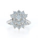 White Gold Diamond Cluster Cocktail Ring - 14k Round Brilliant 2.00ctw Floral
