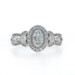 White Gold Diamond Cluster Halo Ring - 14k Round Brilliant .66ctw SZ 9 3/4