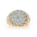 Yellow Gold Cubic Zirconia Men's Ring - 10k Round Brilliant 1.30ctw Scroll