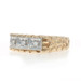 Yellow Gold Diamond Nugget Men's Ring - 10k Round Brilliant Three-Stone